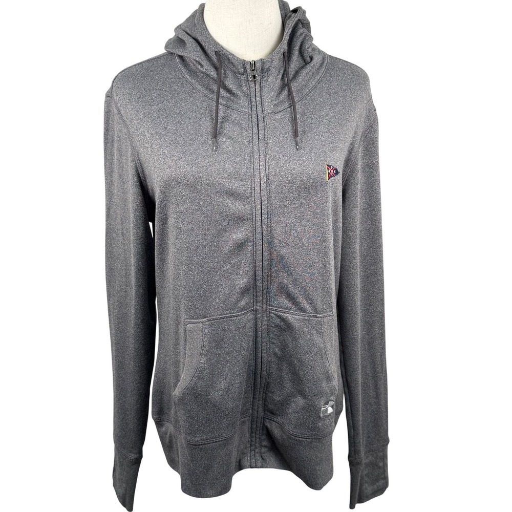 Under Armour Womens L Full Zip Hoodie Grey GPYC Yacht‎ Club LW1576 Retro Sporty